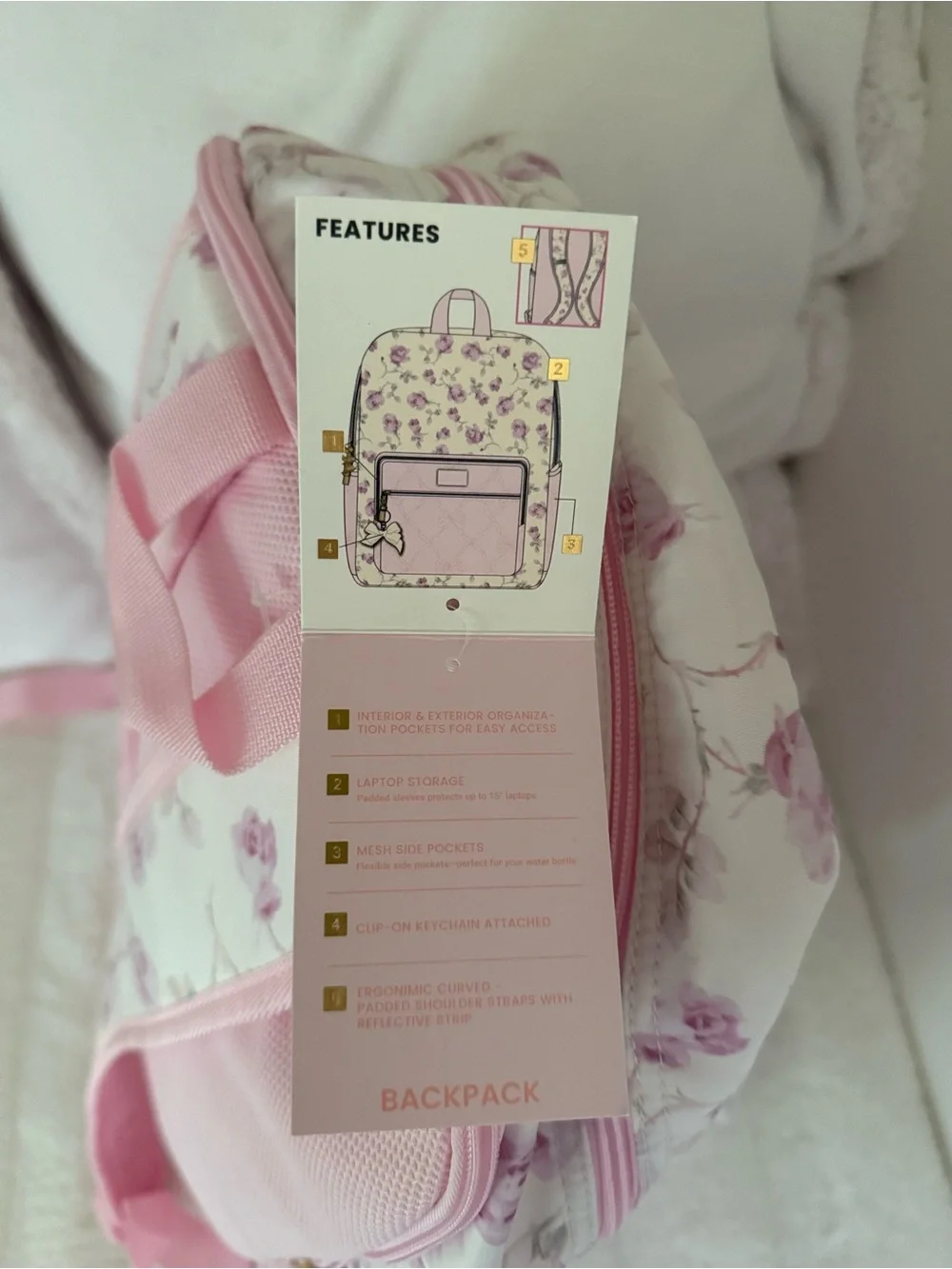 LoveShackFancy x Target - Yoobi Ribbon Rosa Backpack Sterling Dusk